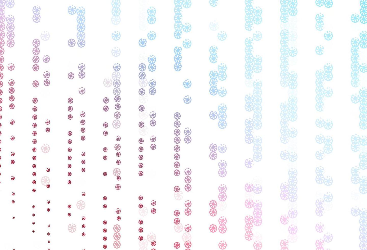 Light Blue, Red vector texture with colored snowflakes.