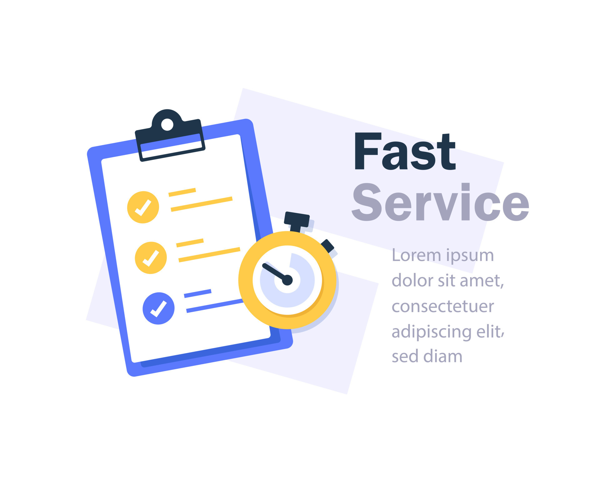 Fast or slow service, delivery delay concept, last minute stopwatch