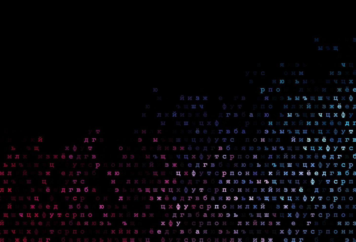 Dark blue, red vector pattern with ABC symbols.