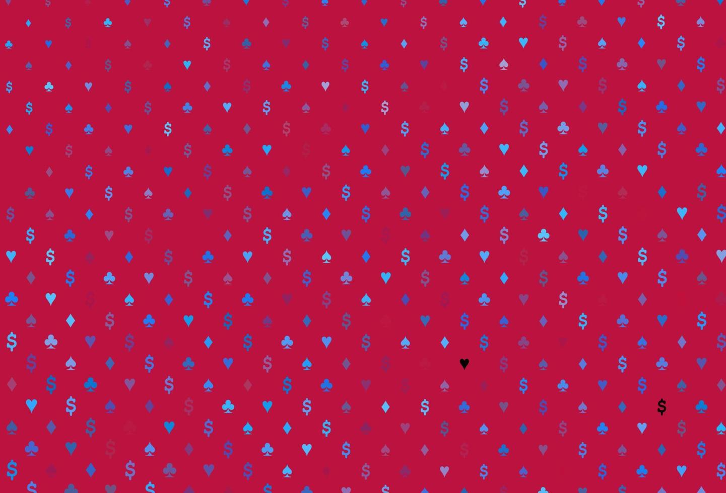 Light blue, red vector background with cards signs.
