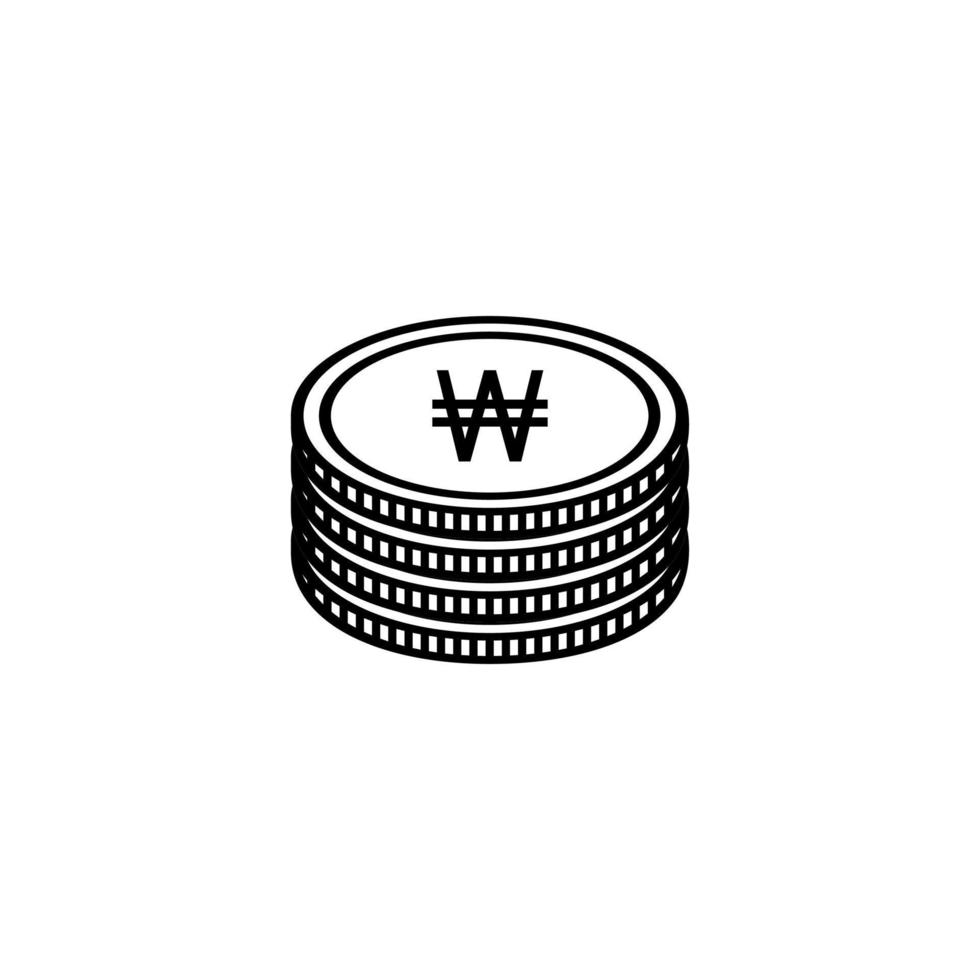 Korea Currency Icon Symbol, Won, KRW Sign. Vector Illustration
