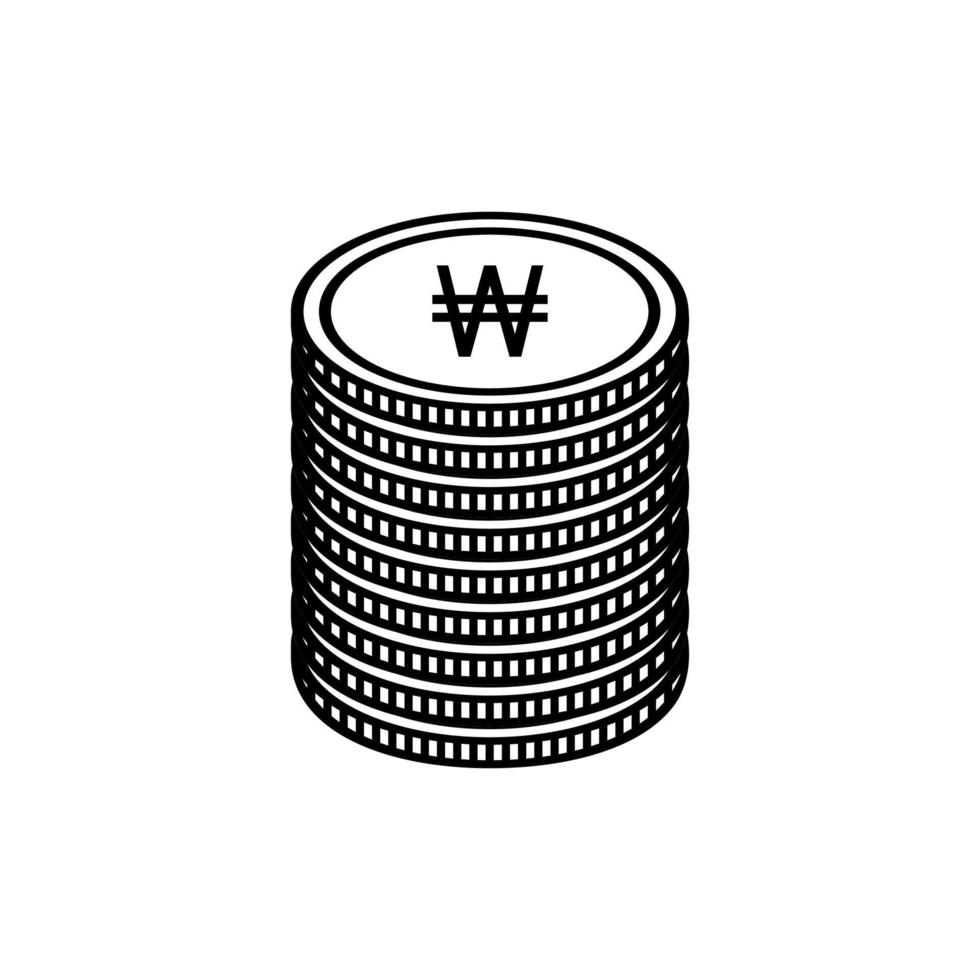 Korea Currency Icon Symbol, Won, KRW Sign. Vector Illustration