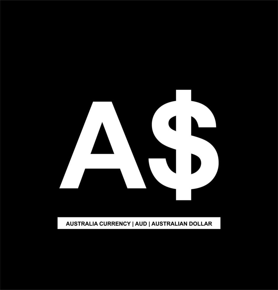 Australia Currency, AUD, Australian Dollar Icon symbol. Vector Illustration