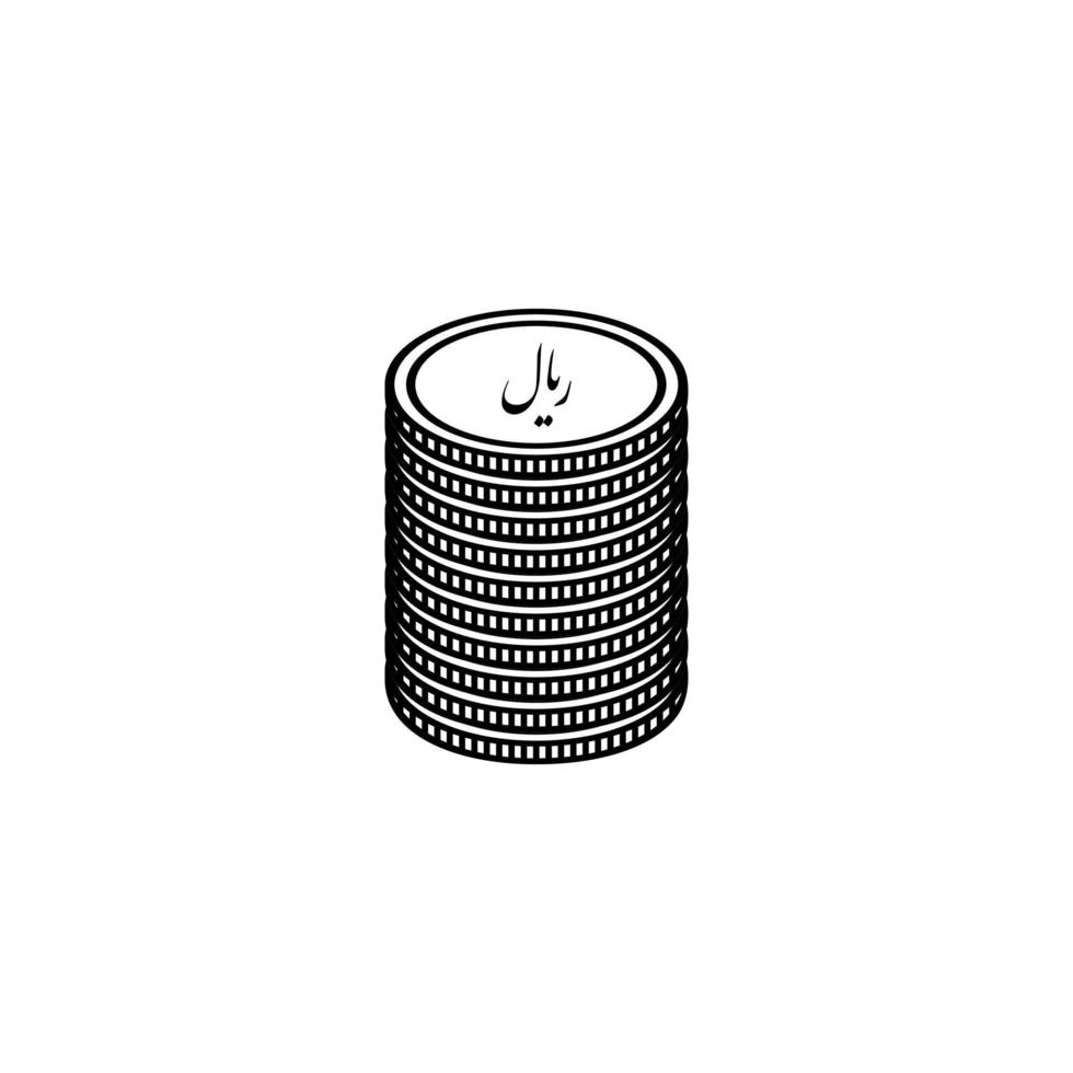 Iran Currency Icon Symbol, Iranian Rial Coins. IRR Sign. Vector Illustration