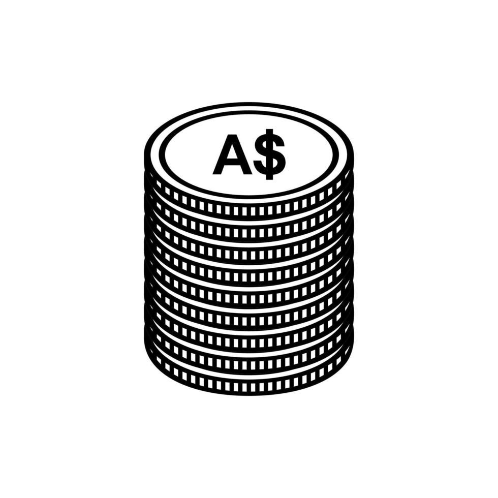 Australia Currency, AUD, Australian Dollar Icon symbol. Vector Illustration