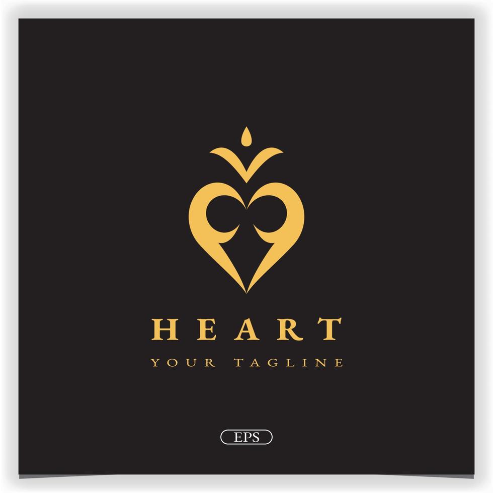 Luxury gold heart and poeple logo design premium elegant template vector eps 10
