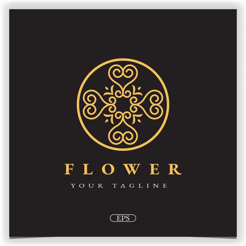 Luxury gold flower vintage logo design premium elegant template vector eps 10