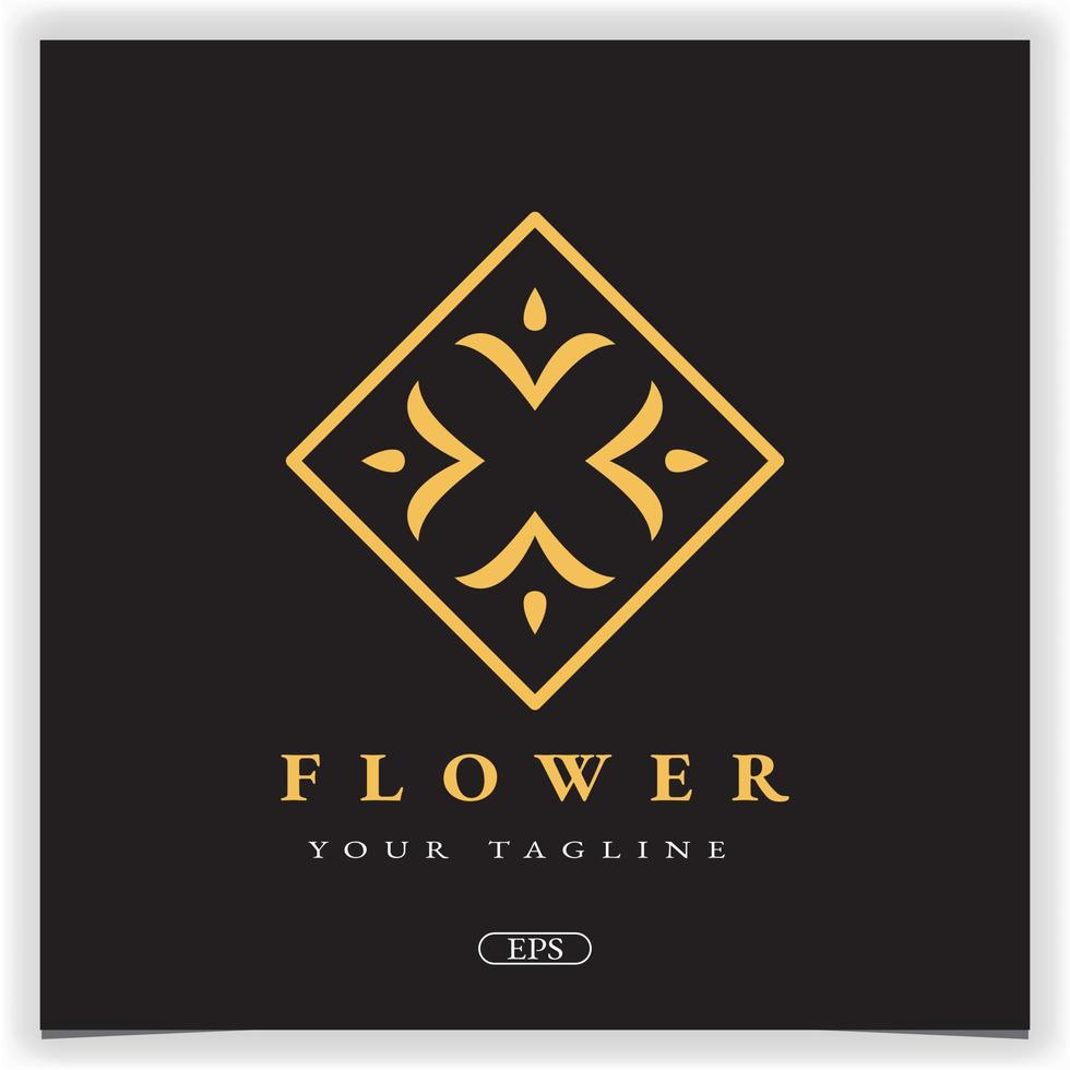 Luxury gold flower vintage logo design premium elegant template vector eps 10