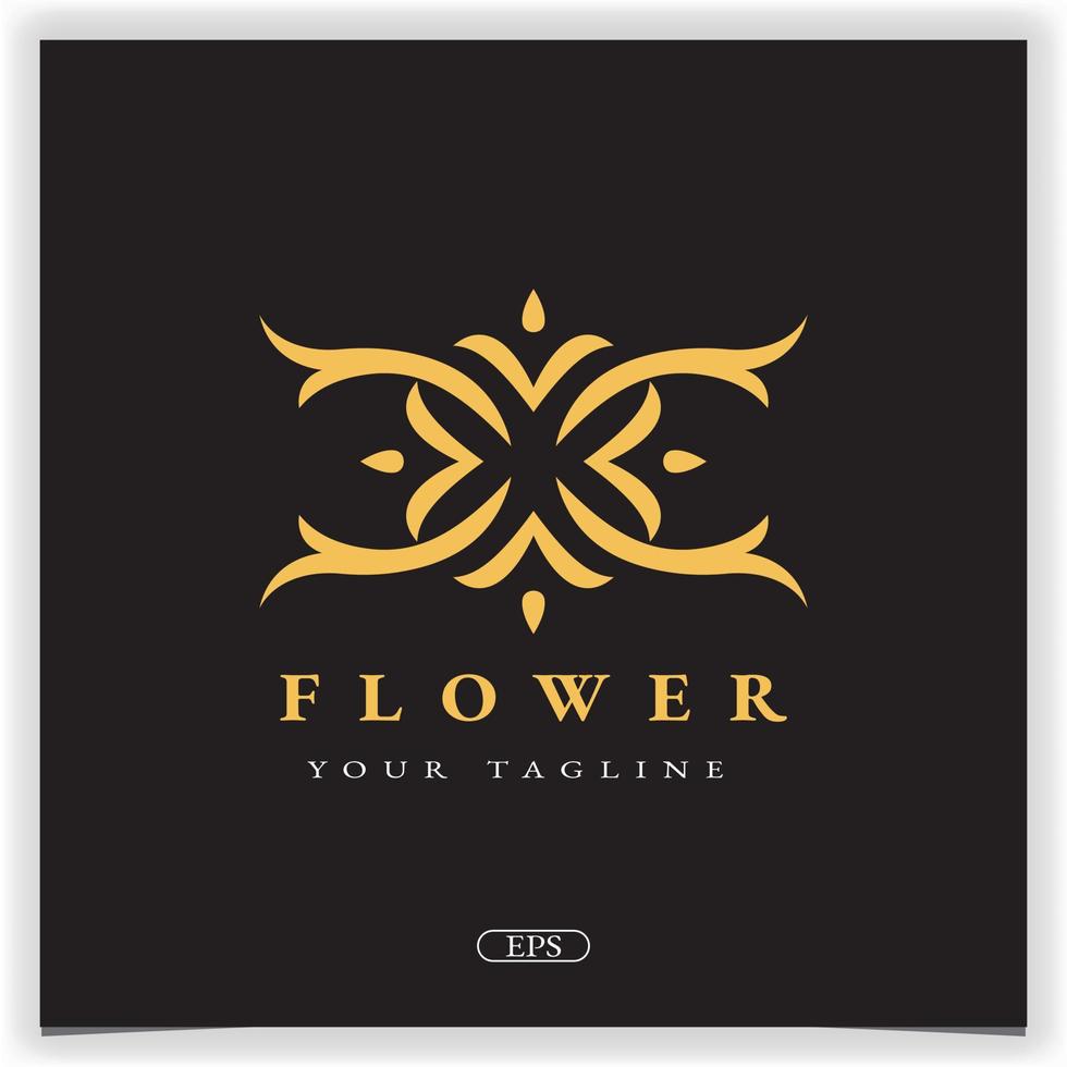 flor de oro de lujo diseño de logotipo vintage plantilla elegante premium vector eps 10