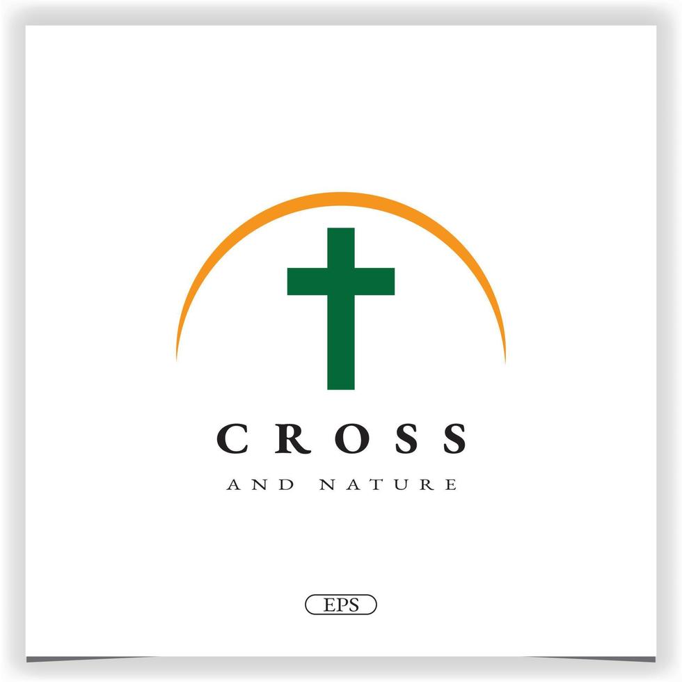 Nature church christian logo design premium elegant template vector eps 10