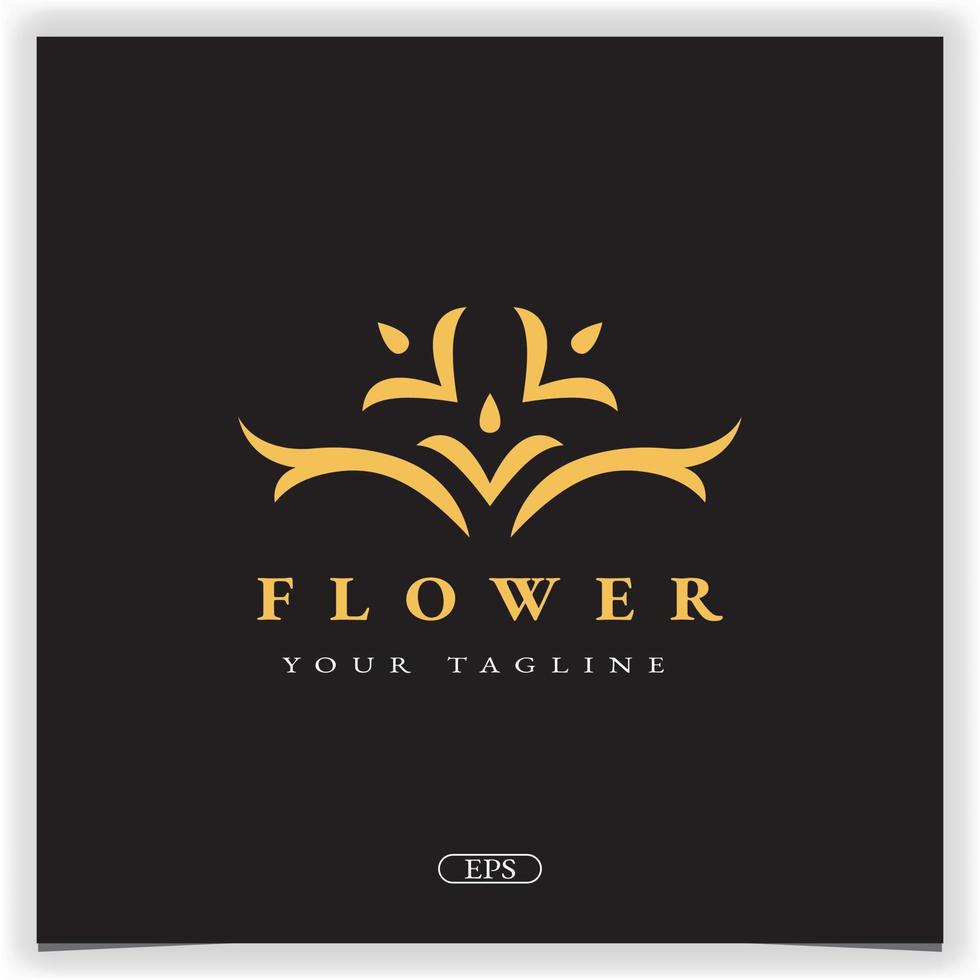 flor de oro de lujo diseño de logotipo vintage plantilla elegante premium vector eps 10