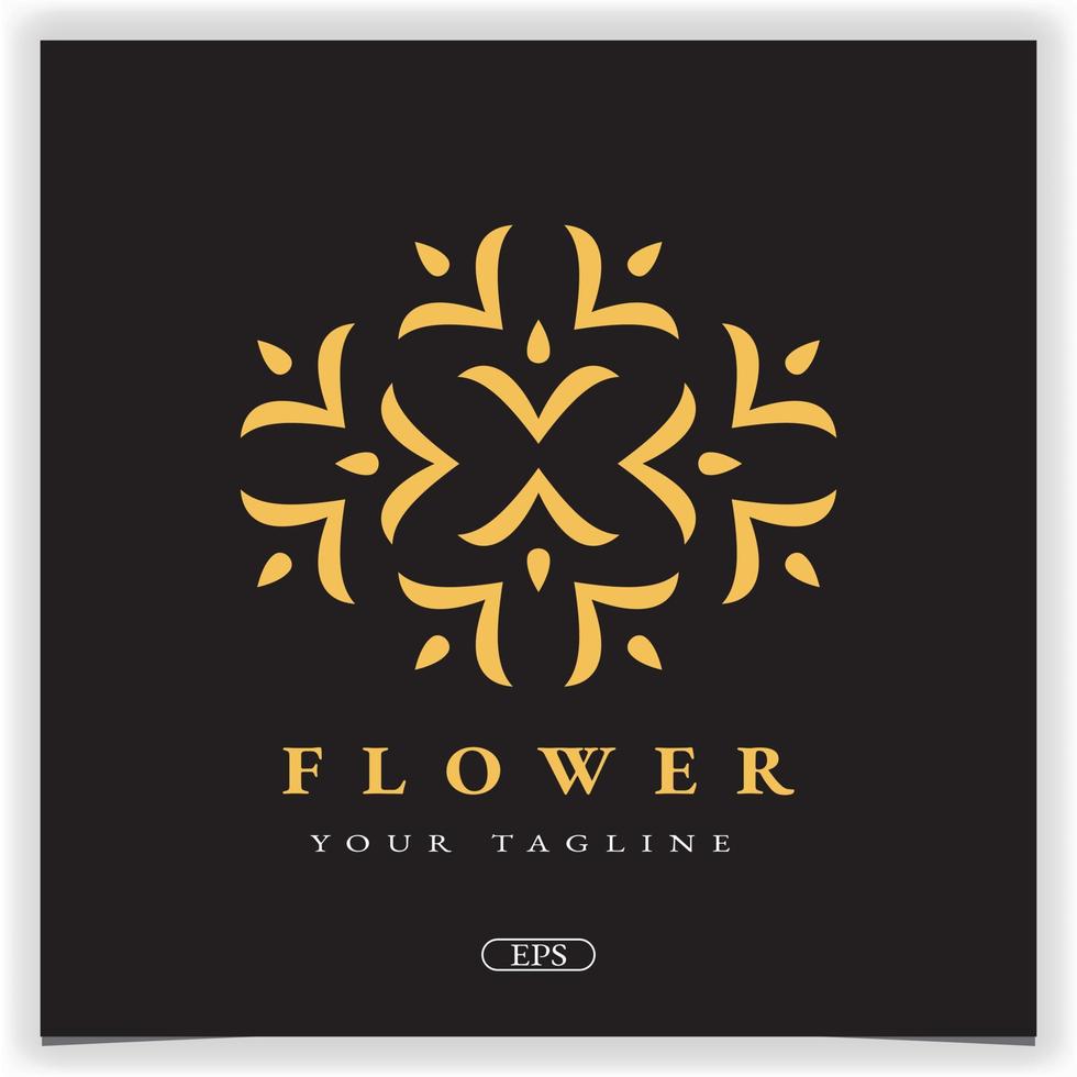 Luxury gold flower vintage logo design premium elegant template vector eps 10