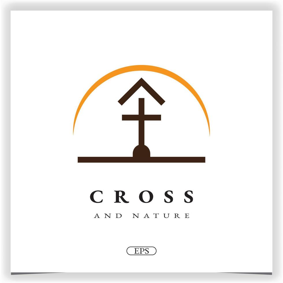 Nature church christian house  logo design premium elegant template vector eps 10