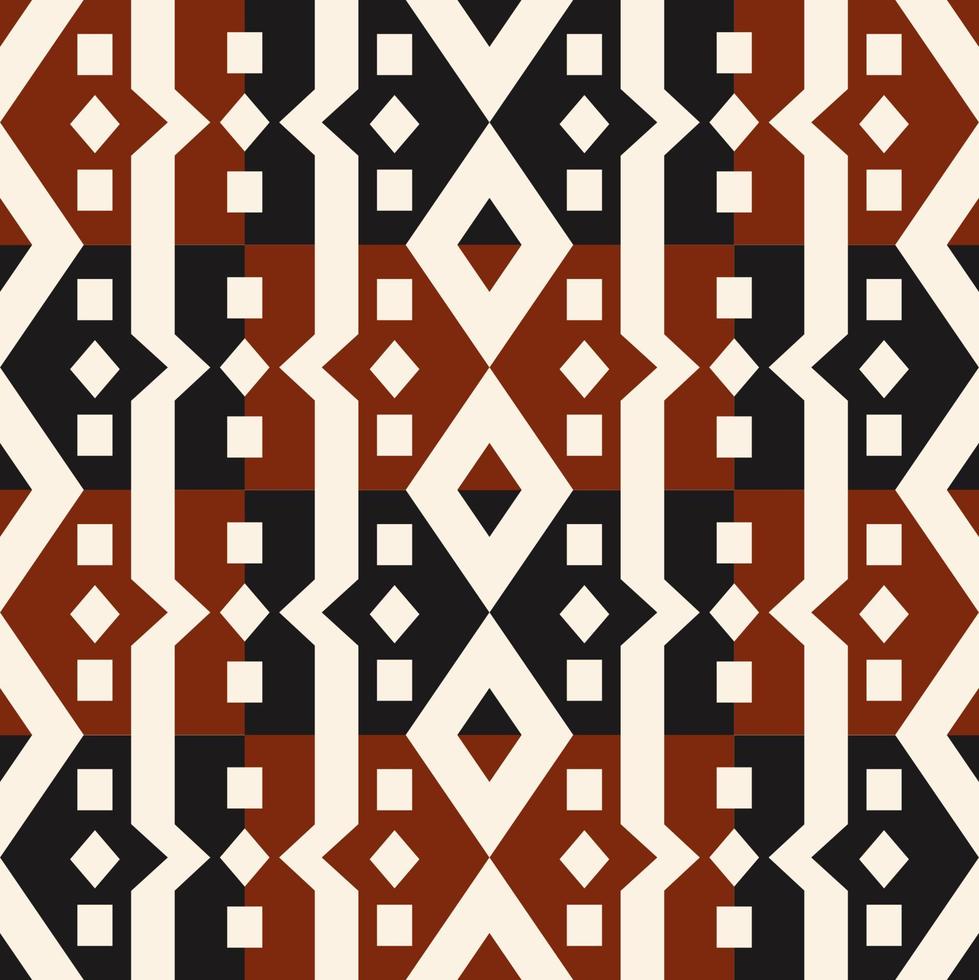 Geometric colorful pattern. Geometric red-black checkered seamless pattern background. Ethnic geometric stripes pattern. Use for fabric, interior decoration element, upholstery, wrapping. vector