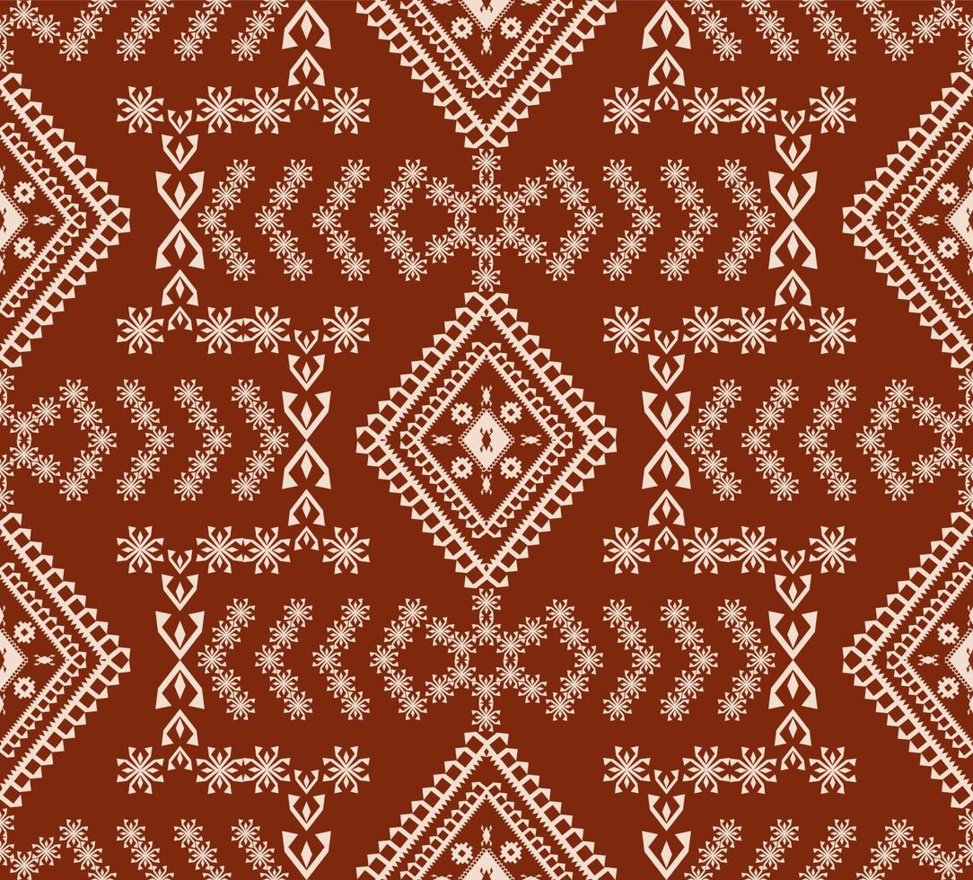 patrón geométrico arabesco étnico. Fondo de patrón transparente rojo vintage con forma de diamante geométrico persa étnico. uso para telas, textiles, elementos de decoración de interiores, tapicería, envoltura. vector