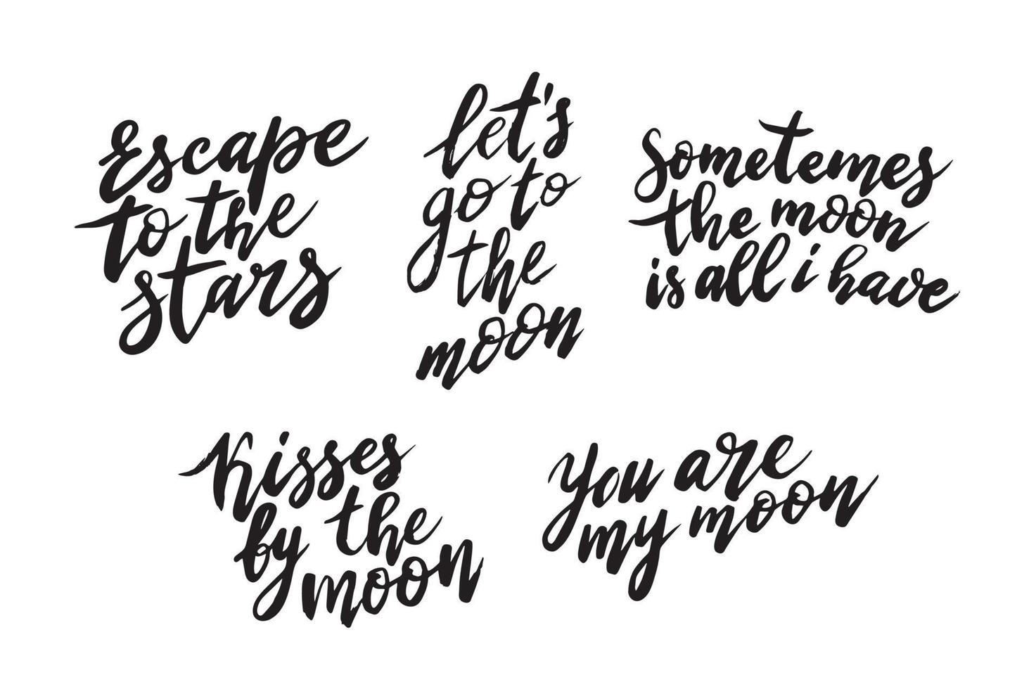Hand drawn lettering moon vector