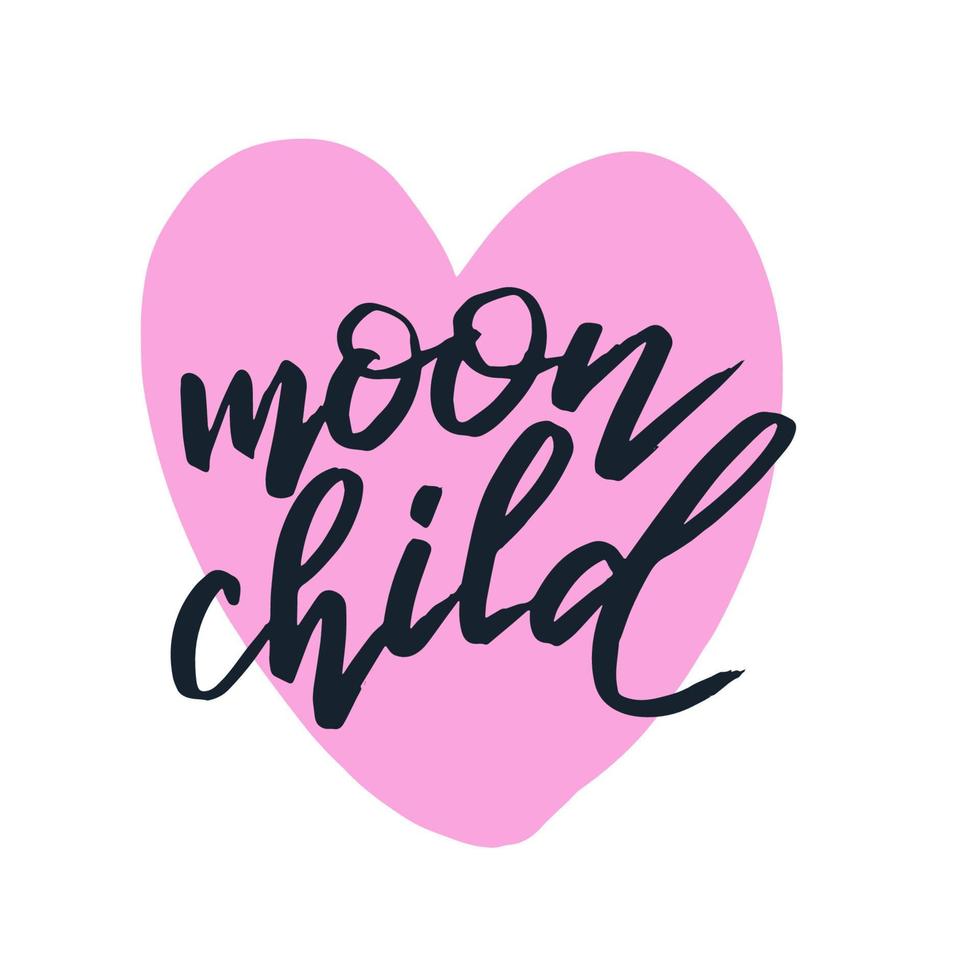 Hand drawn lettering moon child vector