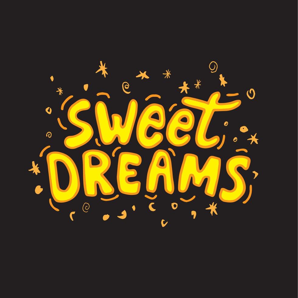 letras dibujadas a mano dulces sueños vector