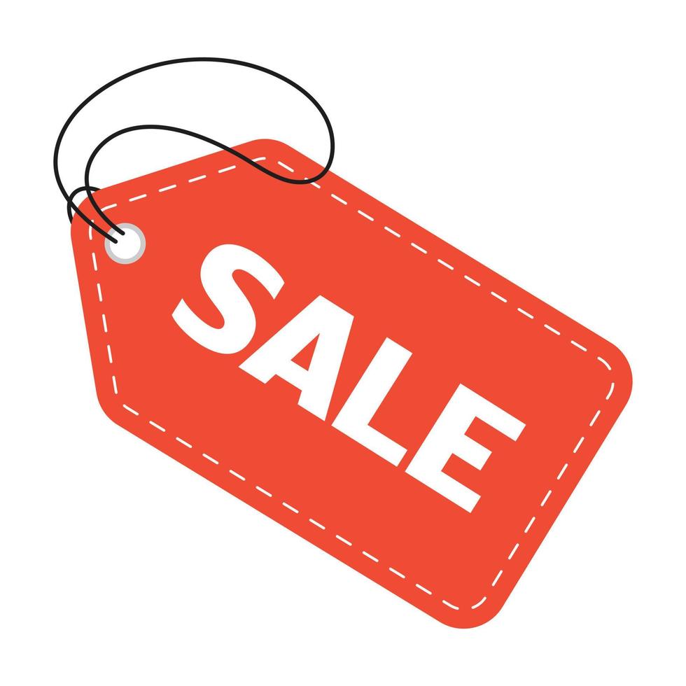 Sale, red tag, price tag. Stylish vector illustration