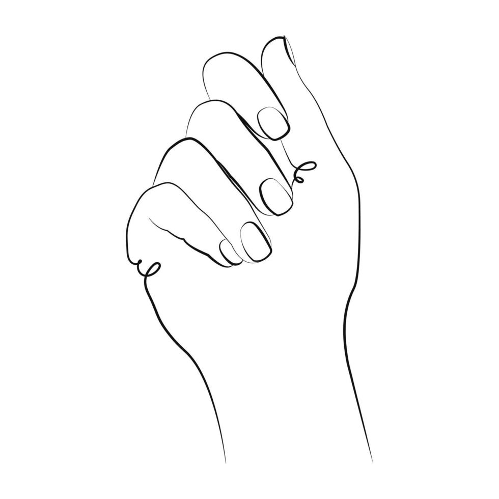 Hands show heart, heart with hands, line art, one line drawing vector