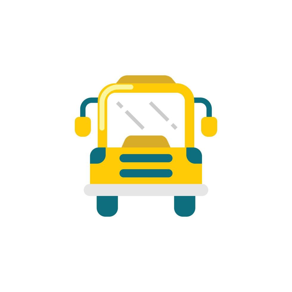 icono plano del autobús escolar - ilustración de vector de icono de regreso a la escuela - aislado