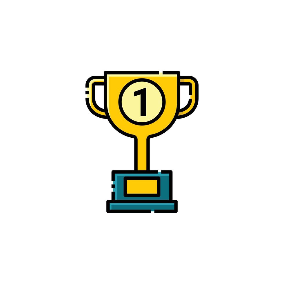 Trophy Filled Lineal Icon - Back to school icon vector illustration - Isolated