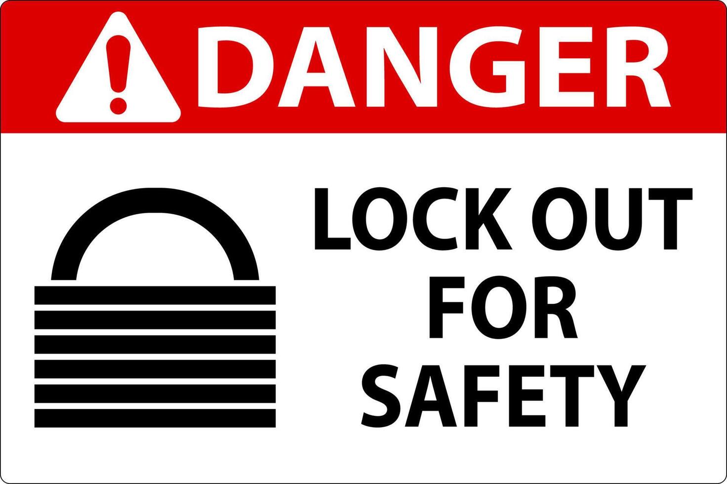 Danger Lock Out Label Sign On White Background vector