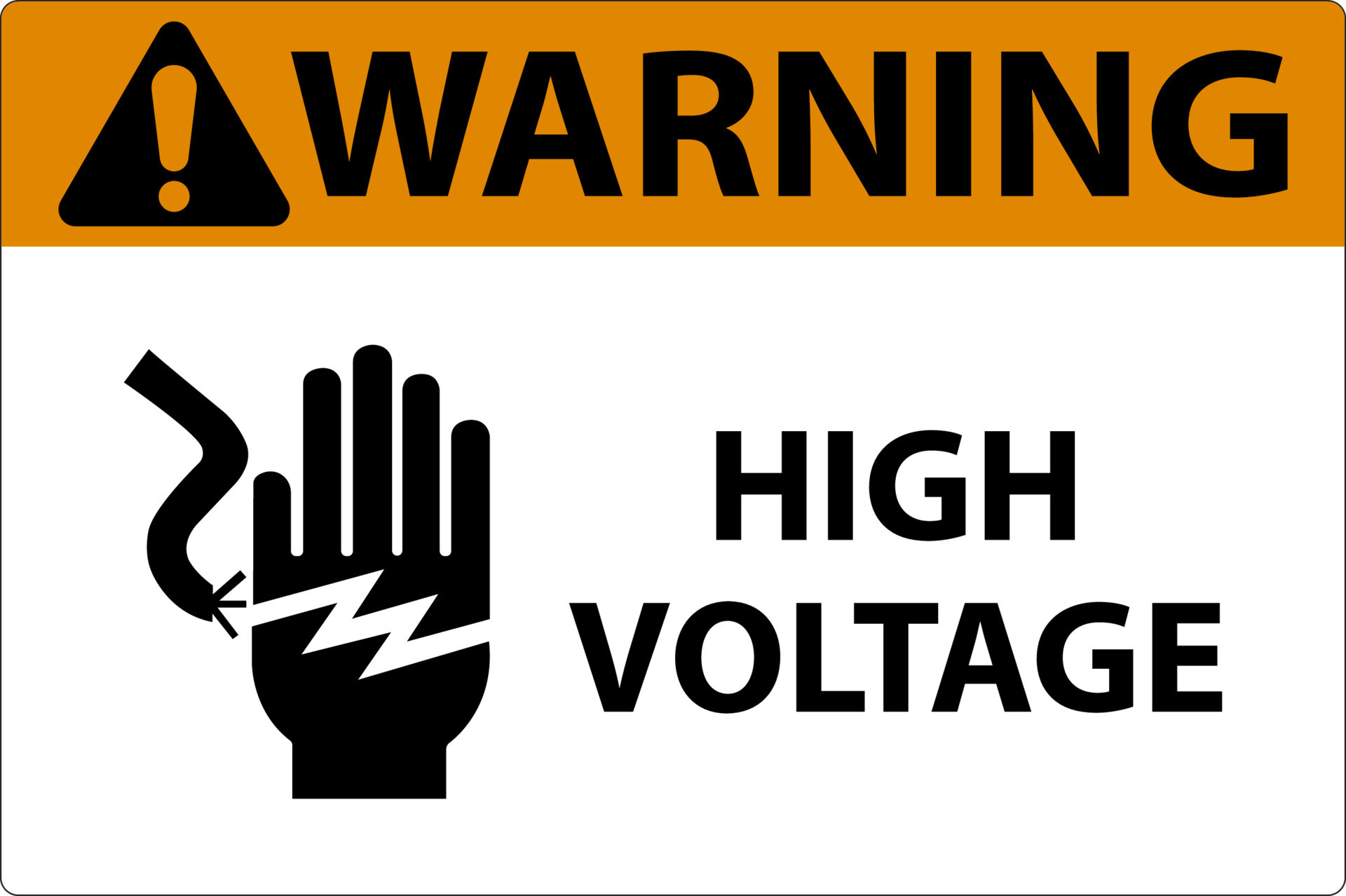 Warning High Voltage Label Sign 13832677 Vector Art at Vecteezy