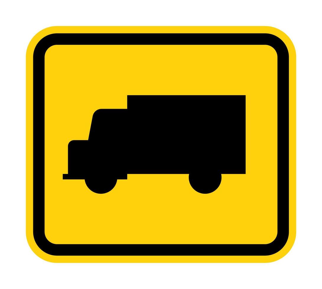 Truck Crossing Sign On White Background vector