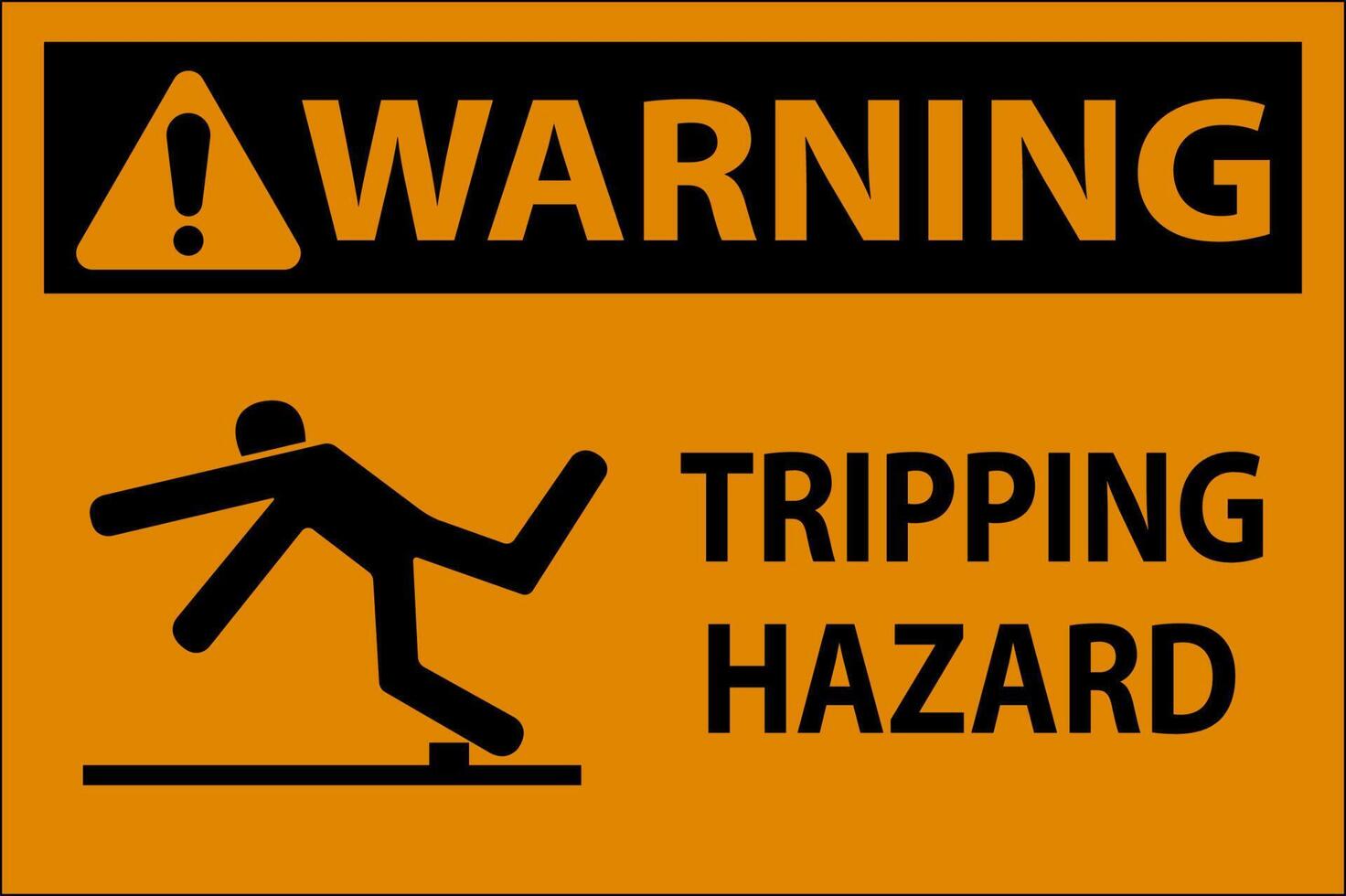 Warning Tripping Hazard Label Sign On White Background vector