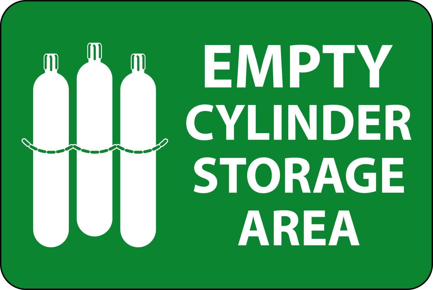 Gas Cylinder Sign Empty Cylinder Storage Area with Cylinders Chained Symbol vector