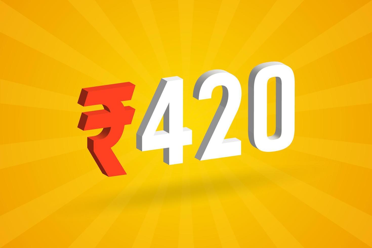 420 Rupee 3D Symbol Bold Text Vector Image 3D 420 Indian Rupee 420-rupee-3d-symbol-bold-text-vector-image-3d-420-indian-rupee