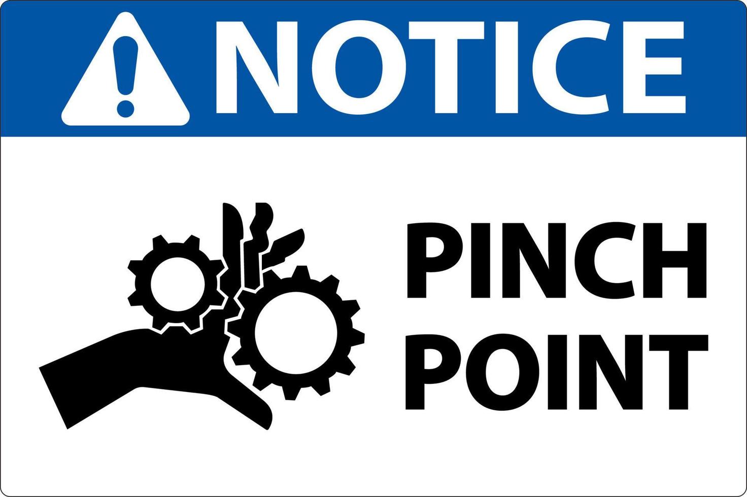 Notice Pinch Point Label Sign On White Background vector