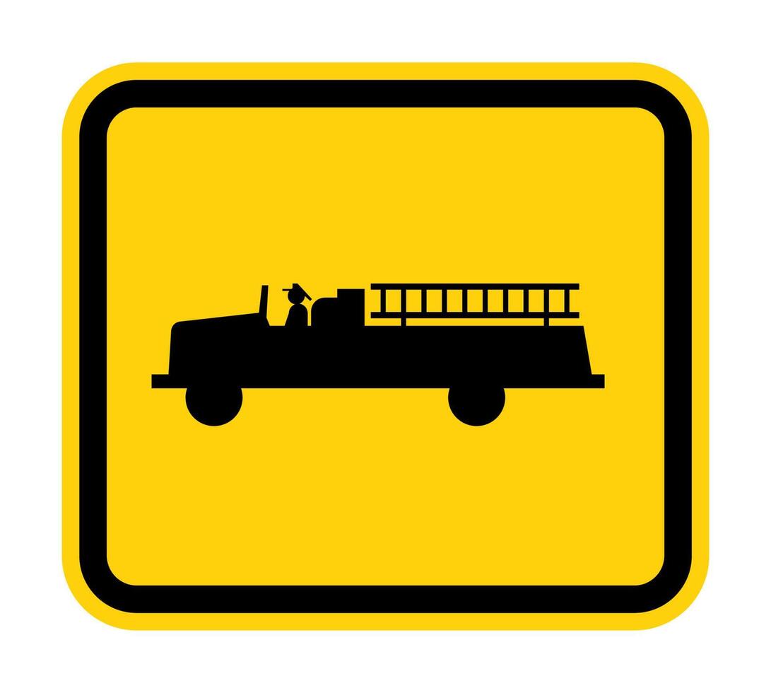 Emergency Vehicle Crossing Sign On White Background vector