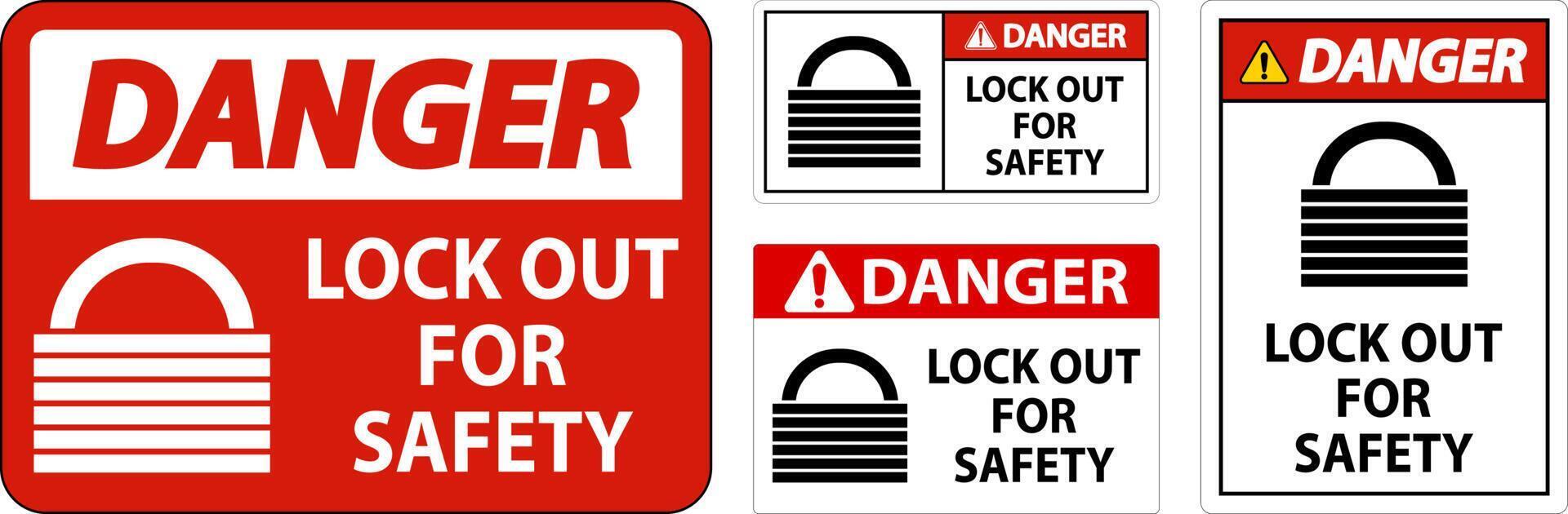 Danger Lock Out Label Sign On White Background vector