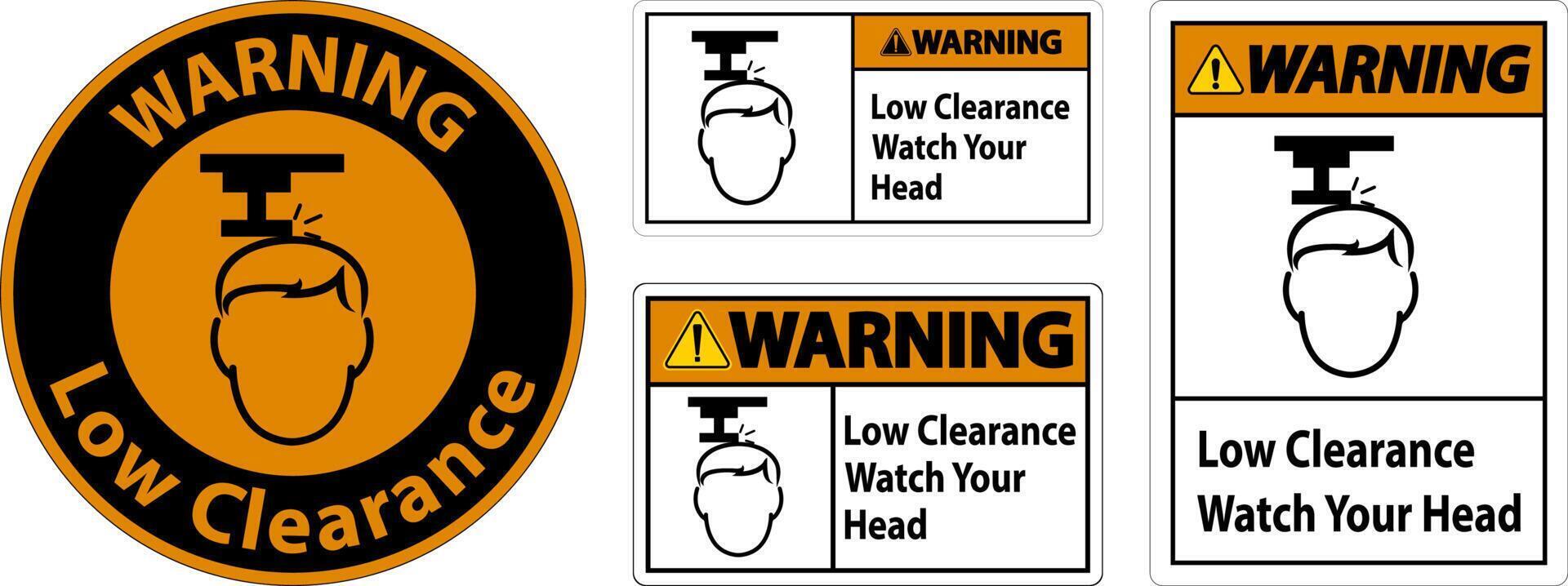 Warning Low Clearance Watch Your Head Sign vector