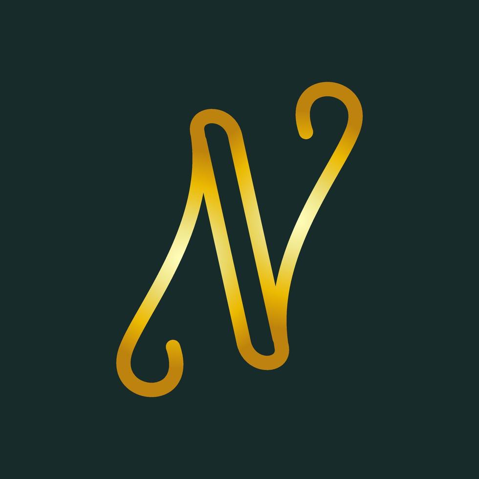 latter n monoline logo vector icon design