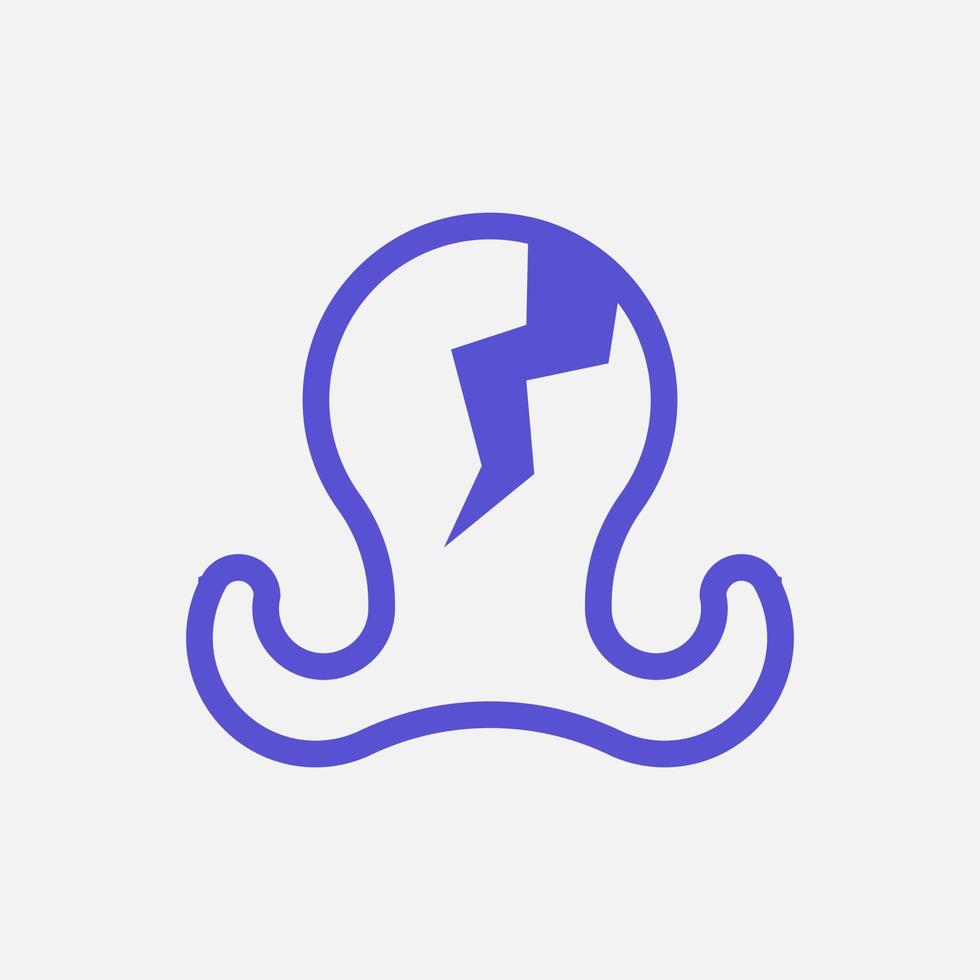 Simple Monochrome Octopus Logo icon Design vector