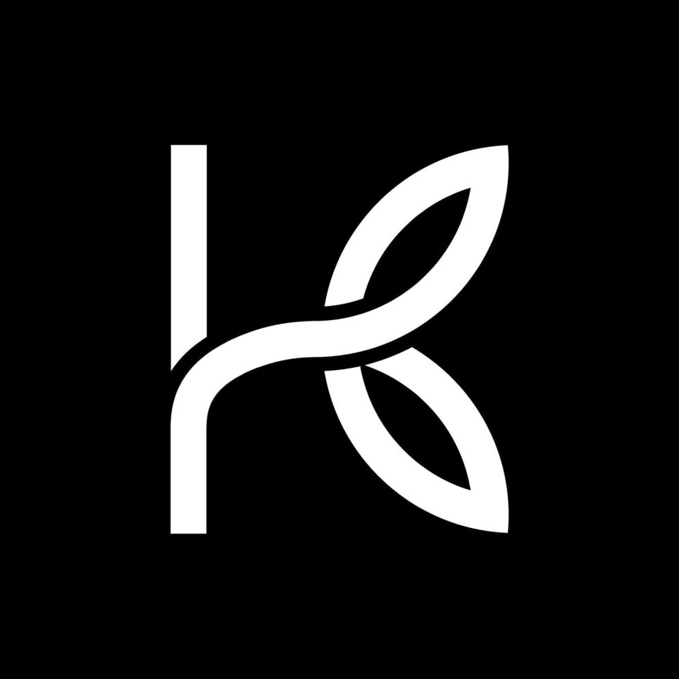 K Leaf Logo Vector Art simple design
