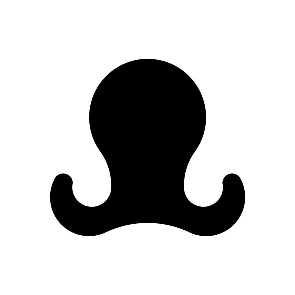 diseño de icono de logotipo de pulpo monocromático simple vector