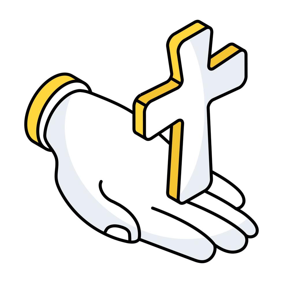 icono de descarga premium del signo católico vector