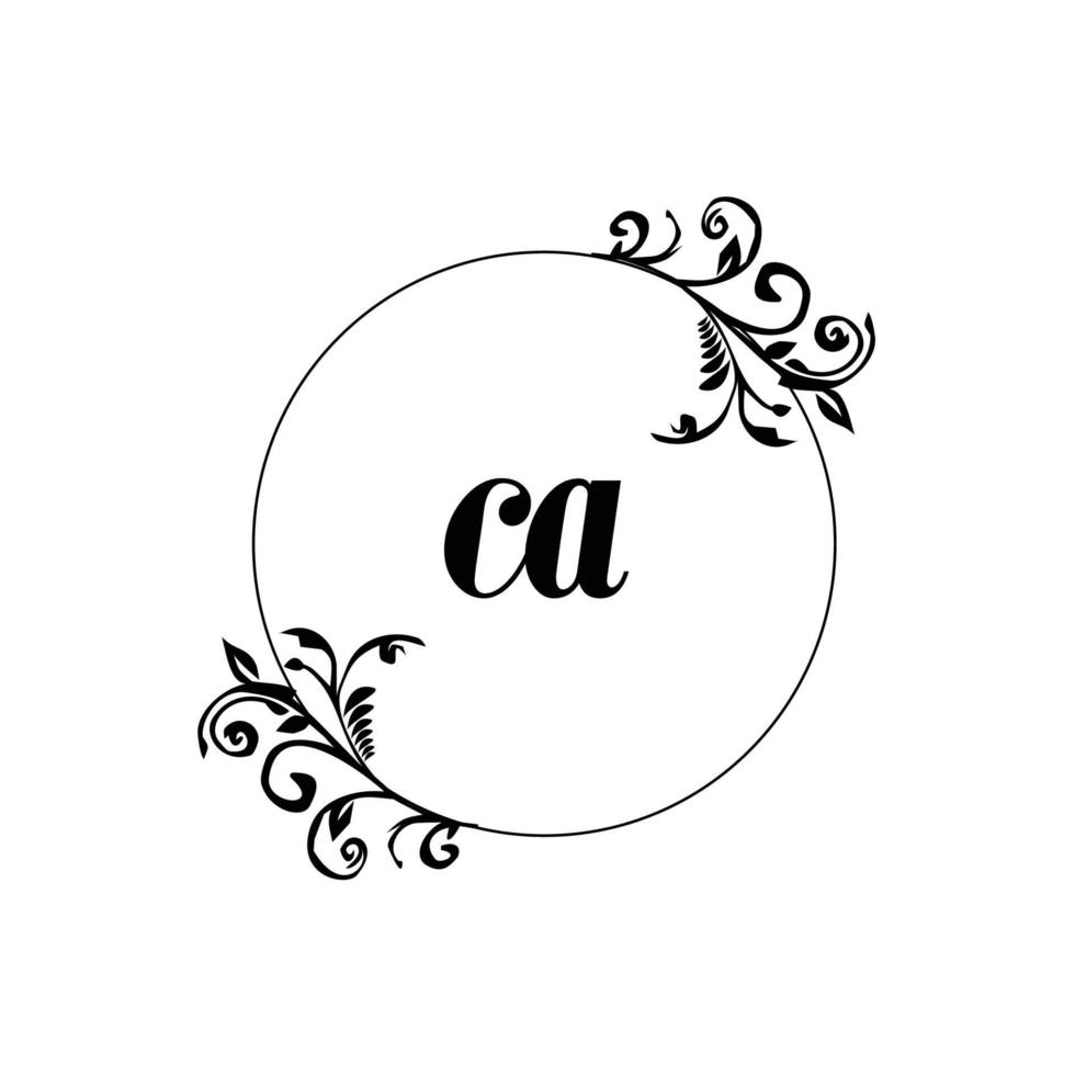 Initial CA logo monogram letter feminine elegance vector