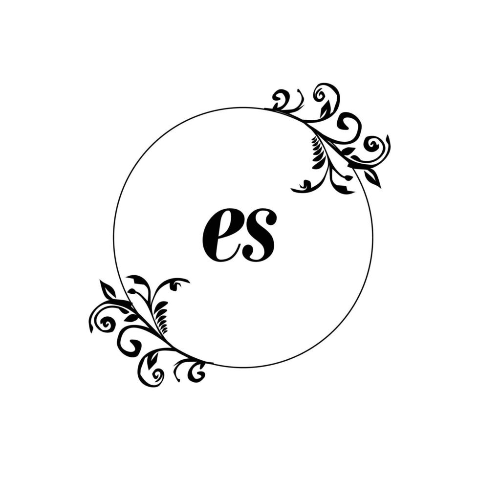 Initial ES logo monogram letter feminine elegance vector