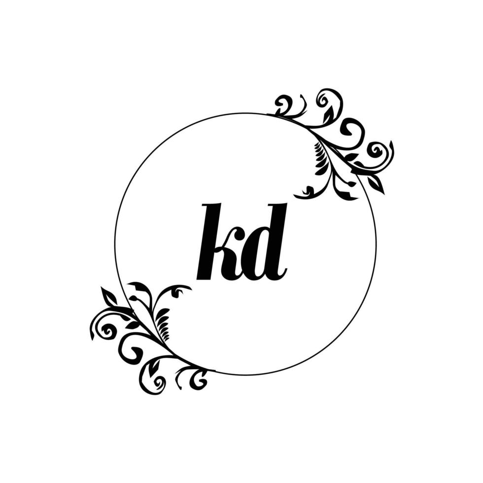 Initial KD logo monogram letter feminine elegance vector