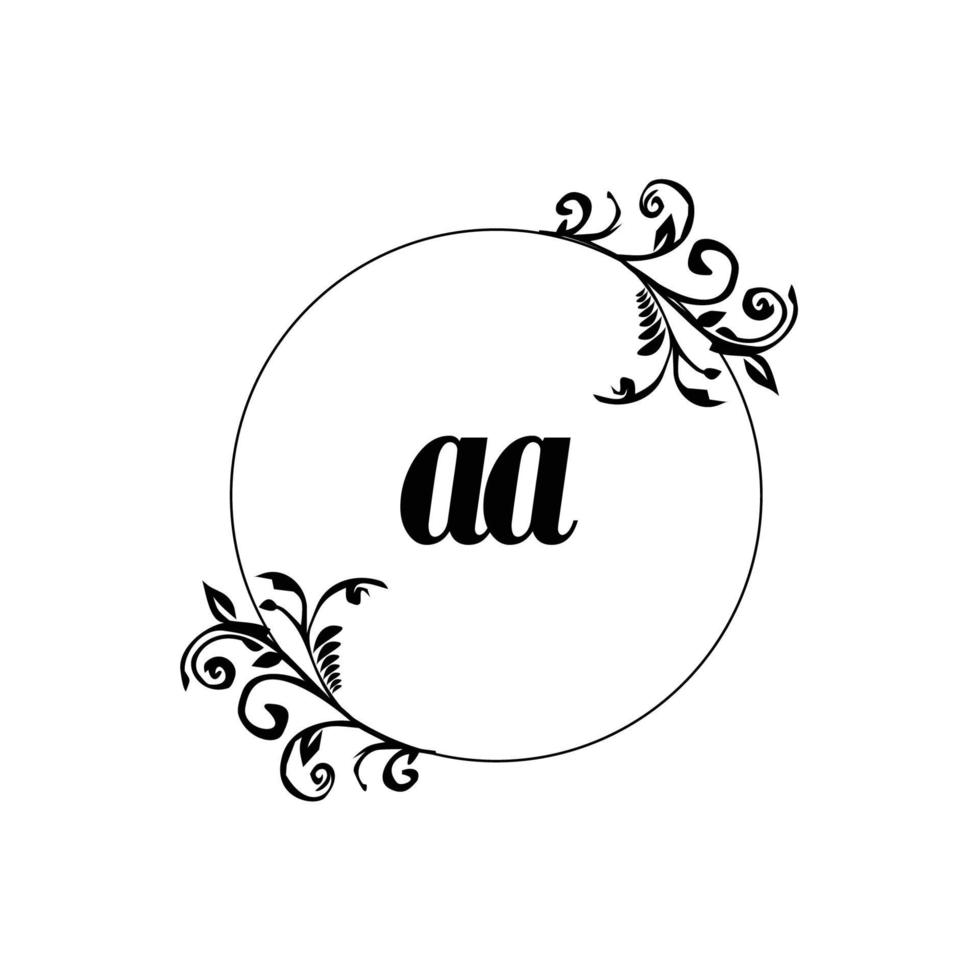 inicial aa logo monograma carta elegancia femenina vector