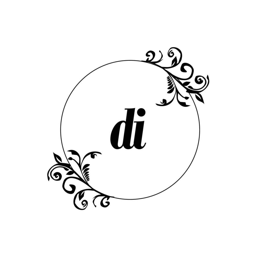 di inicial logo monograma carta elegancia femenina vector