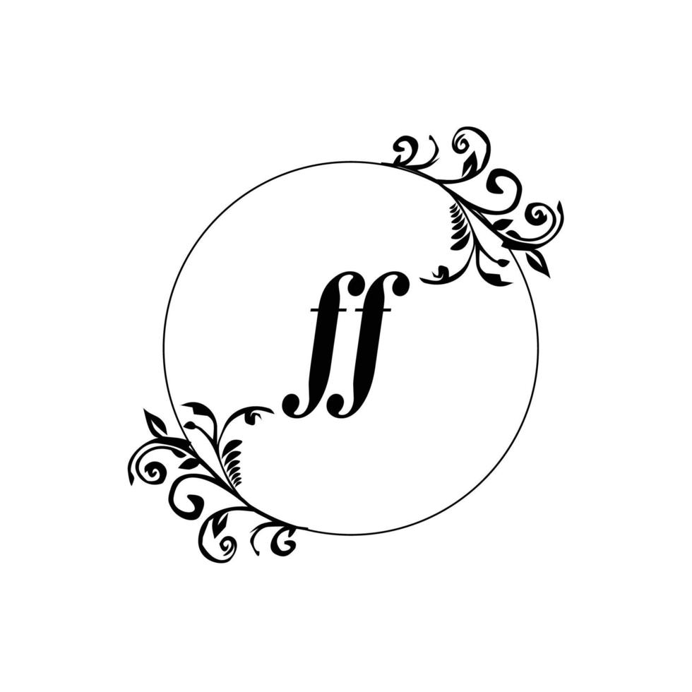 Initial FF logo monogram letter feminine elegance vector