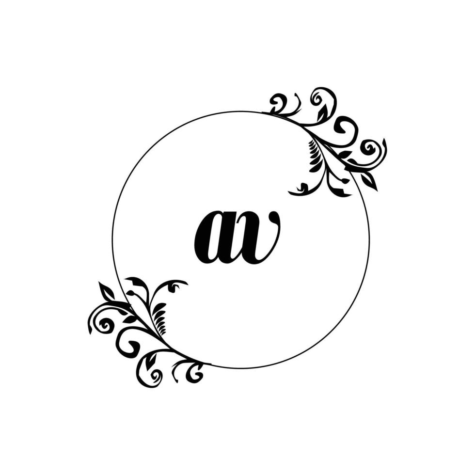 Initial AV logo monogram letter feminine elegance vector