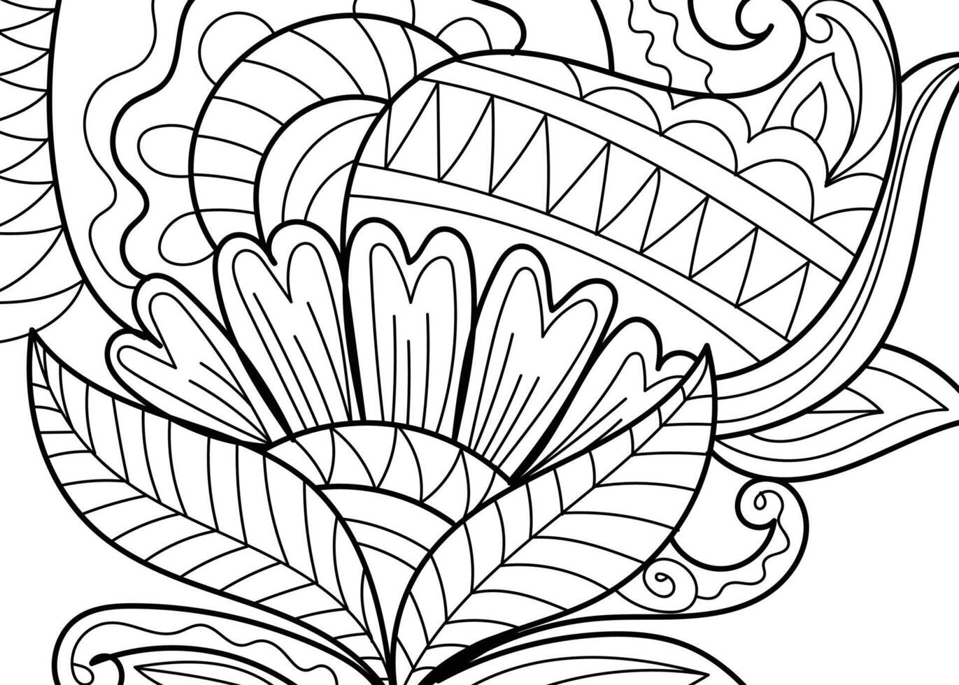 Decorative henna design coloring book page illustration 13833802 Vector ...