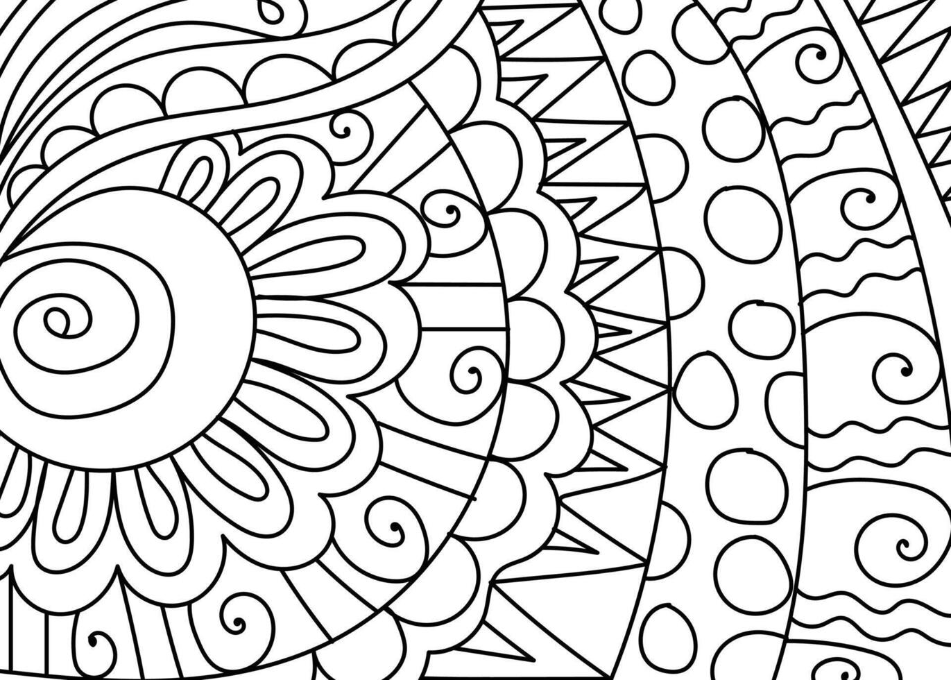 Decorative henna design coloring book page illustration 13833846 Vector ...